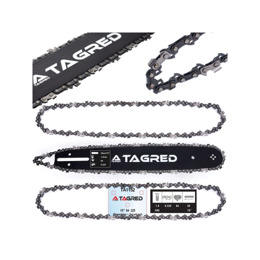 Комплект шина + 2 ланцюга 15 "/64/0.325"/1.5 мм Tagred TA1152