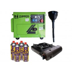 Дизельний генератор Zipper ZI-STE7500DSH + газова плитка Orcamp CK-505 + 4 газових картриджа 400 мл Дизельний генератор Zipper ZI-STE7500DSH + газова плитка Orcamp CK-505 + 4 газових картриджа 400 мл