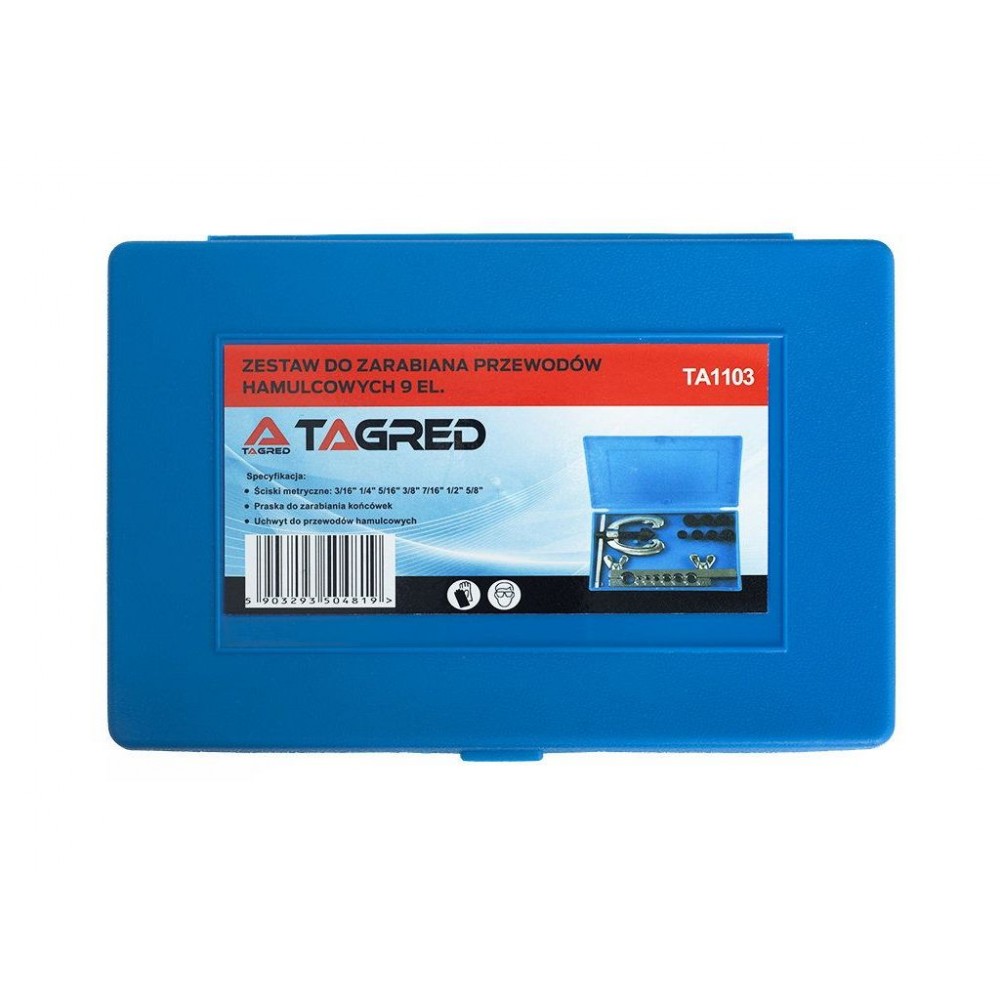 Інструмент для обтиску гальмівних шлангів, 9 шт TAGRED TA1103 - фото 3 Інструмент для обтиску гальмівних шлангів, 9 шт TAGRED TA1103 - фото 3