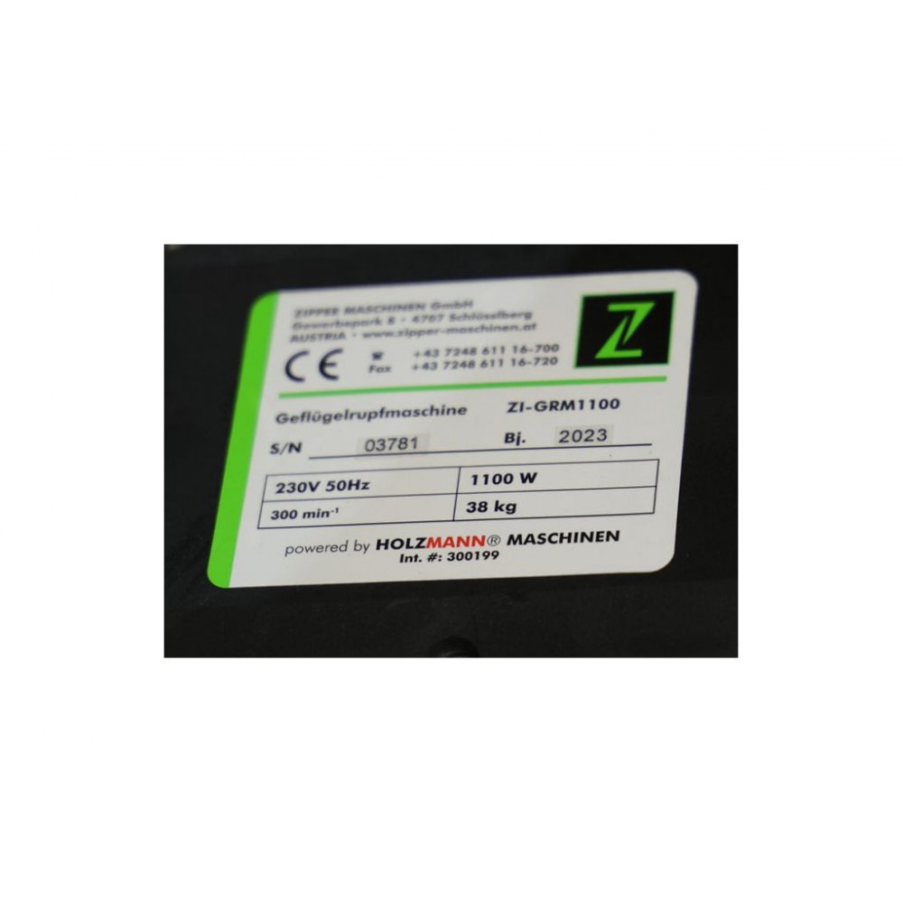 Машина для зняття пір`я Zipper ZI-GRM1100 - фото 7 Машина для зняття пір`я Zipper ZI-GRM1100 - фото 7