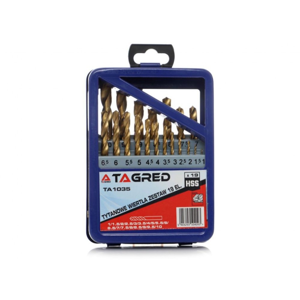 Набір свердл по металу TAGRED TA1035, 19 шт