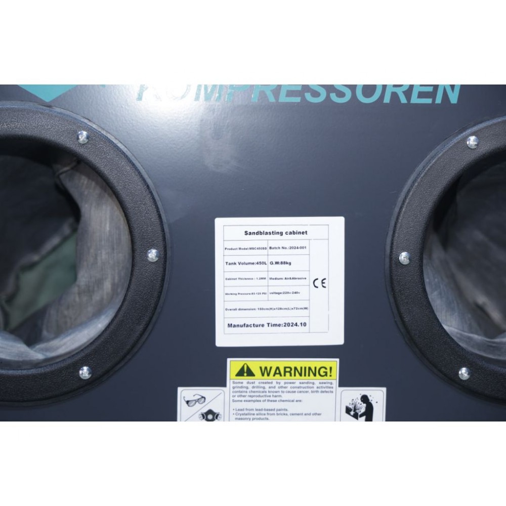 Піскоструйна камера MAST MSC450SD+DC15 (бокові дверцята) - фото 10 Піскоструйна камера MAST MSC450SD+DC15 (бокові дверцята) - фото 10