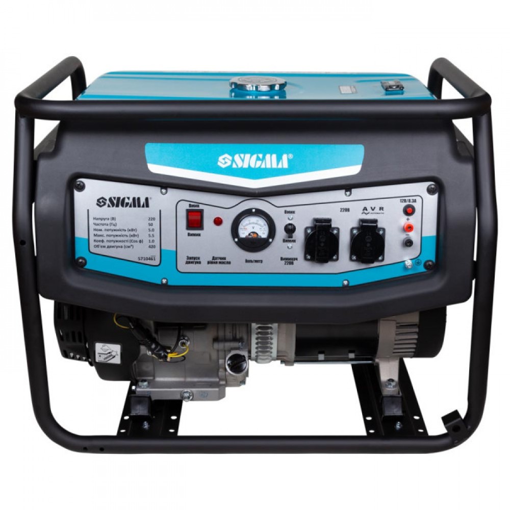 Генератор бензиновий 220В 5.0/5.5кВт 4-х тактний ручний запуск SIGMA - фото 1 Генератор бензиновий 220В 5.0/5.5кВт 4-х тактний ручний запуск SIGMA - фото 1