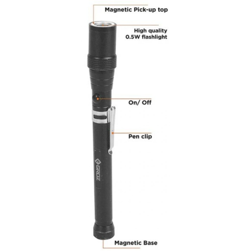 Телескопічний ліхтарик, світлодіодний з магнітом LED-131, 30 люмен Groz 55053 - фото 2 Телескопічний ліхтарик, світлодіодний з магнітом LED-131, 30 люмен Groz 55053 - фото 2