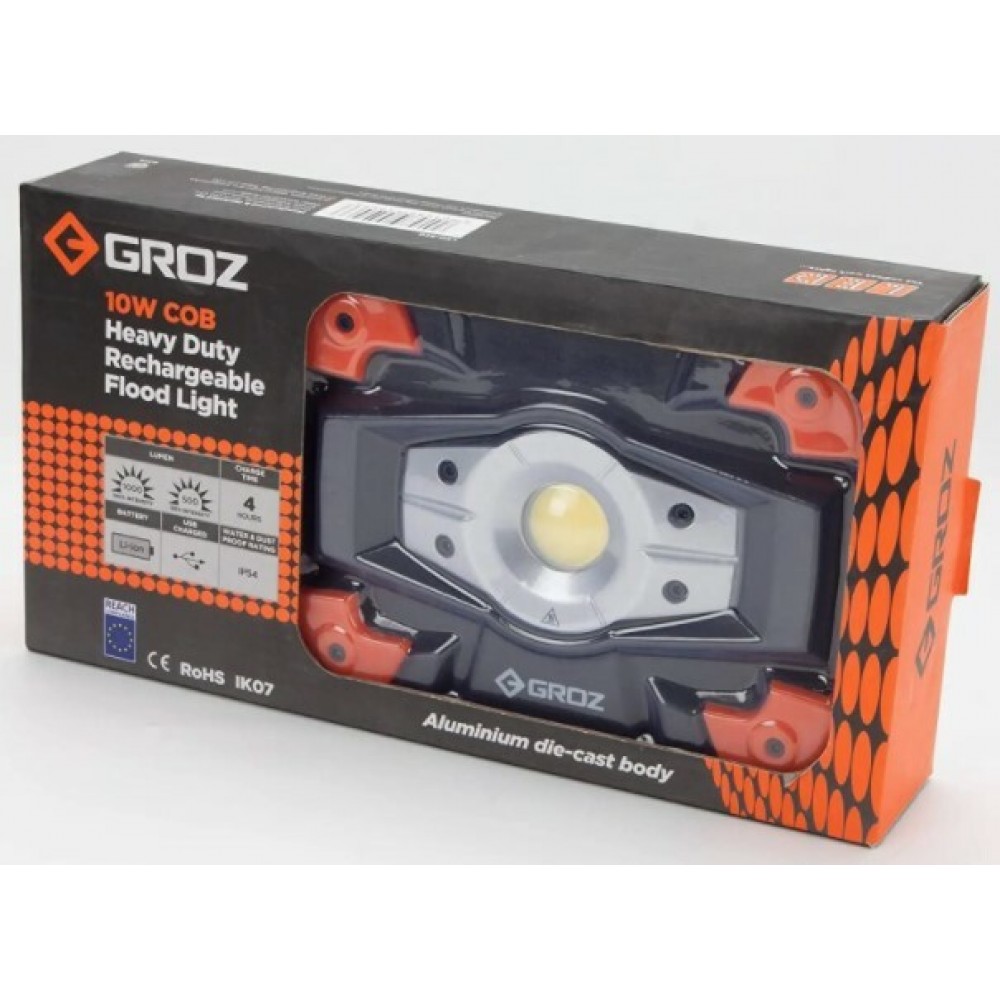 Прожектор акумуляторний LED-560, 20W COB, 2000 люмен Groz 55047 - фото 6 Прожектор акумуляторний LED-560, 20W COB, 2000 люмен Groz 55047 - фото 6