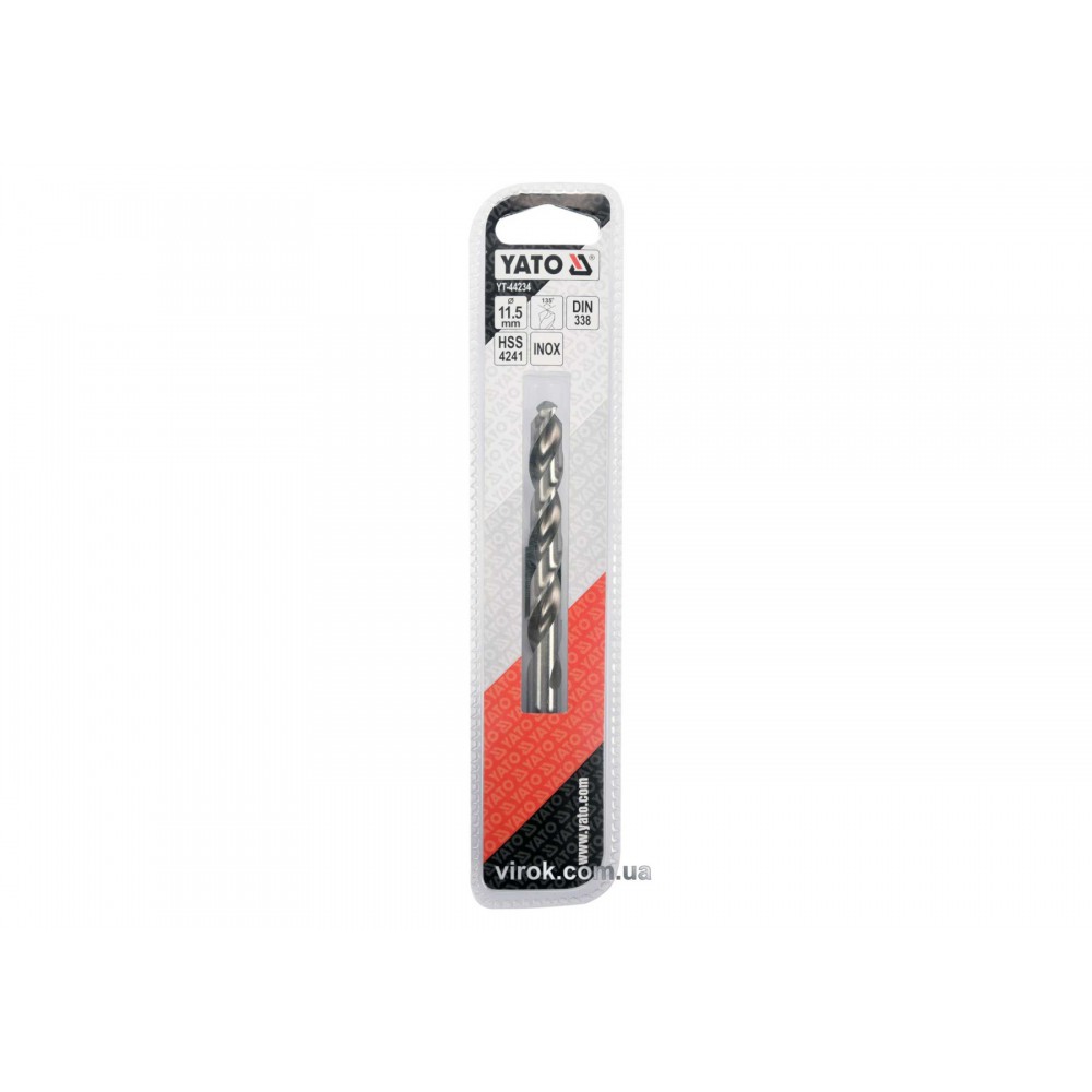Свердло по металу PREMIUM YATO до нержавіючої і високолегованої сталі, литва 11.5 х 140 мм HSS 4241 - фото 2 Свердло по металу PREMIUM YATO до нержавіючої і високолегованої сталі, литва 11.5 х 140 мм HSS 4241 - фото 2