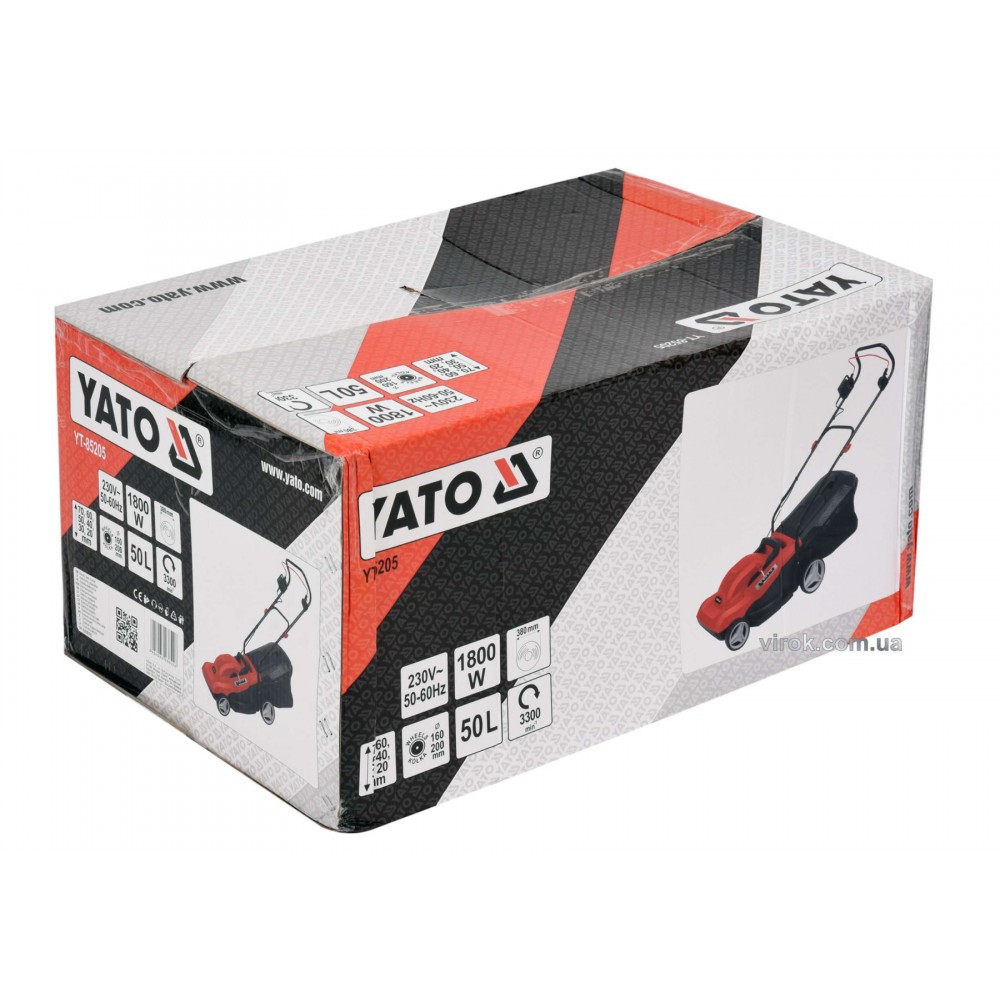 Газонокосарка на 4-х колесах мережева YATO 1800 Вт 38 см 50 л - фото 3 Газонокосарка на 4-х колесах мережева YATO 1800 Вт 38 см 50 л - фото 3