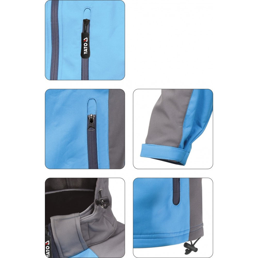 Куртка робоча SOFTSHELL з прикріпн капюшоном YATO розм S, синьо-сіра, 3 кишені, 96% поліес і 4% спан - фото 1 Куртка робоча SOFTSHELL з прикріпн капюшоном YATO розм S, синьо-сіра, 3 кишені, 96% поліес і 4% спан - фото 1