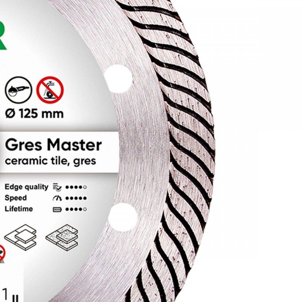 Круг алмазний вiдрiзний 1A1R 125x1,4/1,0x10x22,23 Gres Master - фото 1 Круг алмазний вiдрiзний 1A1R 125x1,4/1,0x10x22,23 Gres Master - фото 1