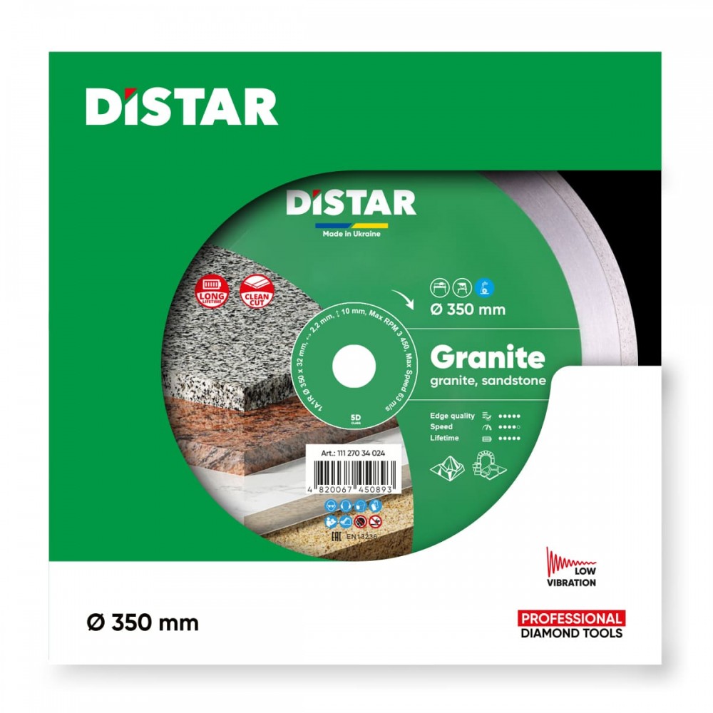 Круг алмазний вiдрiзний 1A1R 350x2,2x10x32 Granite - фото 1 Круг алмазний вiдрiзний 1A1R 350x2,2x10x32 Granite - фото 1