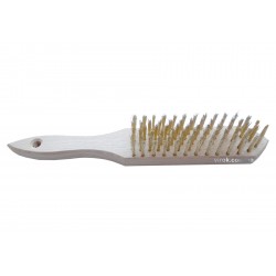 Щітка ТМ VIROK з латунного дроту з дерев'яною ручкою 6 рядів