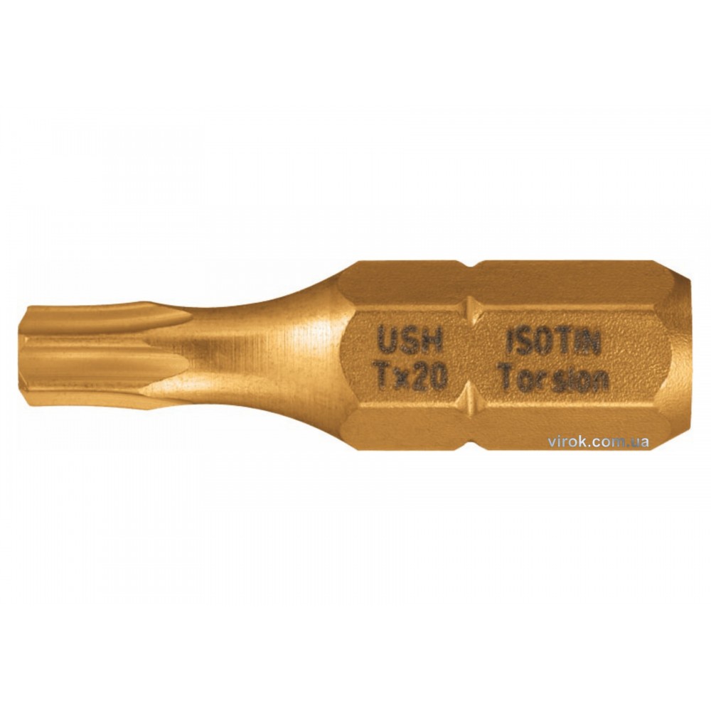 Насадка викруткова з титановим покриттям USH 1/4" TORX T30 х 25 мм 10 шт
