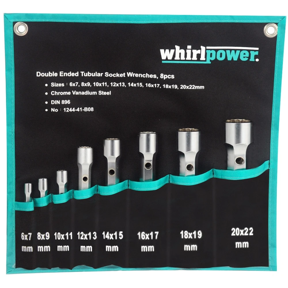 Набір трубчастих ключів Whirlpower 6-22 мм, 8 шт. в чохлі Набір трубчастих ключів Whirlpower 6-22 мм, 8 шт. в чохлі