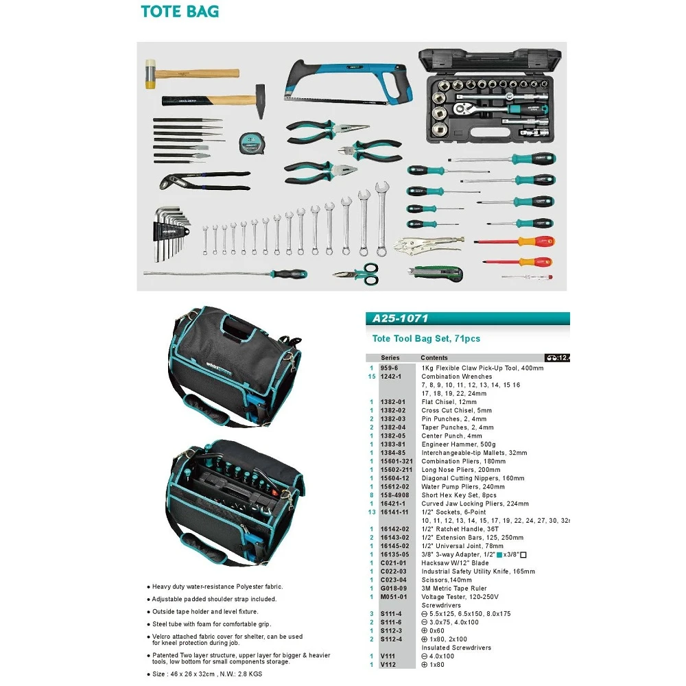 Набір інструменту Whirlpower 71 од. в сумці - фото 1 Набір інструменту Whirlpower 71 од. в сумці - фото 1