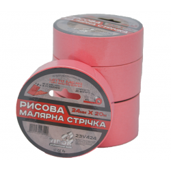 Малярна стрічка рисова VIROK  24мм х 20 м., рожева