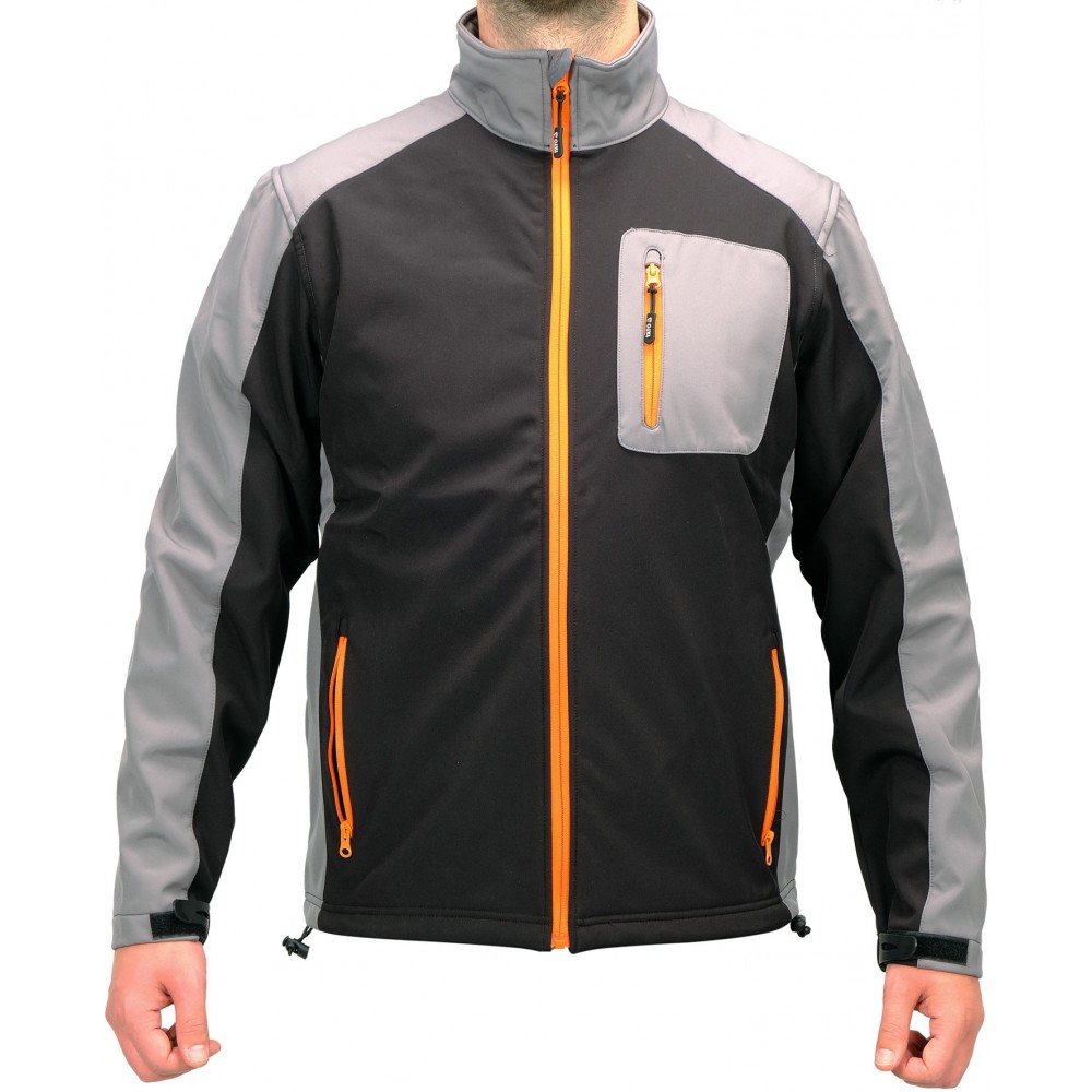 Куртка робоча SOFTSHELL YATO розмір S, чорно-сіра, 3 кишені, 96% поліестер і 4% спандекс - фото 2 Куртка робоча SOFTSHELL YATO розмір S, чорно-сіра, 3 кишені, 96% поліестер і 4% спандекс - фото 2