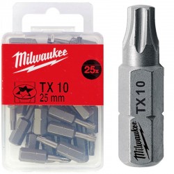 Біта SHOCKWAVE MILWAUKEE, TX10, 25мм, (25шт)