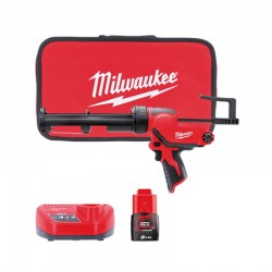 Пістолет клейовий MILWAUKEE M12 PCG/310C-201B 4933441655 (+ заряд. пристрій, 1 акум., в сумці для ін