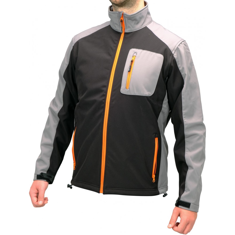 Куртка робоча SOFTSHELL YATO розмір S, чорно-сіра, 3 кишені, 96% поліестер і 4% спандекс - фото 3 Куртка робоча SOFTSHELL YATO розмір S, чорно-сіра, 3 кишені, 96% поліестер і 4% спандекс - фото 3