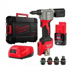 Акумуляторний заклепочник MILWAUKEE M12 BPRT-201X діаметр закл. 2,4-4,8мм 4933464405 (+ заряд.пристр