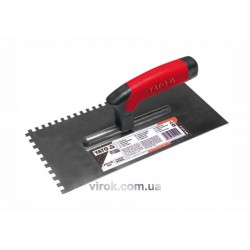 Терка-гладилка з нержавіючої сталі YATO 270 х 130 мм зуб 10 х 10 мм