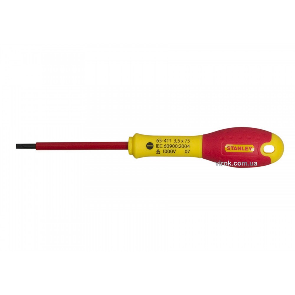 Викрутка діелектрична плоска STENLEY "FatMax VDE 1000V" SL3.5 x 75 мм - фото 1 Викрутка діелектрична плоска STENLEY "FatMax VDE 1000V" SL3.5 x 75 мм - фото 1