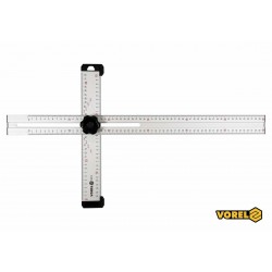 Кутник алюмінієвий регулювальний VOREL 600 х 320 мм з розмітками кутів 30-75° Кутник алюмінієвий регулювальний VOREL 600 х 320 мм з розмітками кутів 30-75°