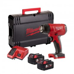 Термоповітродувка   акумуляторна MILWAUKEE, M18 BHG-502C (+ заряд.пристрій, 2 акум.Х 5Аг, кейс)