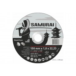 Диск відрізний по металу та нержавіючій сталі SAMURAY ТМ "VIROK"; Ø= 150 х 22.23 мм t=1.0 мм