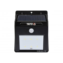 Світильник сонячний акумуляторний YATO Li-Ion 3.7 В 0.9 Агод 120 лм з датчиком руху 3 м