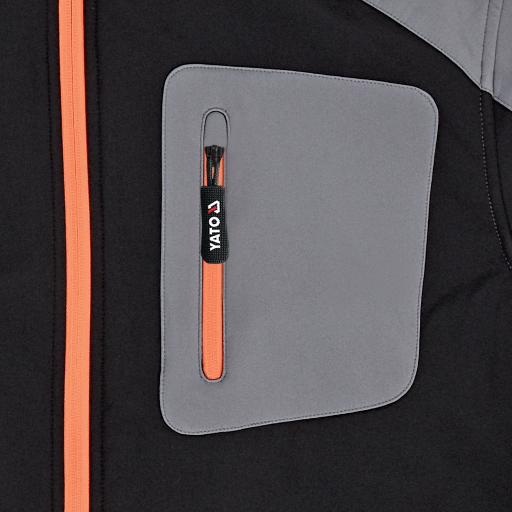 Куртка робоча SOFTSHELL YATO розмір S, чорно-сіра, 3 кишені, 96% поліестер і 4% спандекс - фото 6 Куртка робоча SOFTSHELL YATO розмір S, чорно-сіра, 3 кишені, 96% поліестер і 4% спандекс - фото 6