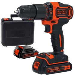 Дриль-шурупокрут акумуляторний ударний BLACK+DECKER BDCHD18KB