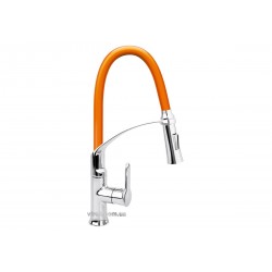 Змішувач води для раковини "FLEXIBLE-2" FALA з гнучкою оранжевою лійкою і регулюванням потоку води 60 см