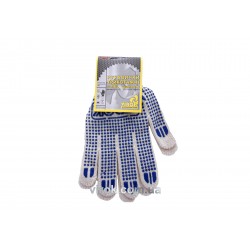 Рукавиці трикотажні білі з ПВХ крапкою (5 ниток; 70%- бавовна, 30%- поліестер) розмір 10