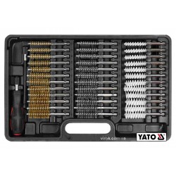 Набір щіток до свічних гнізд зі сталі латуні нейлону YATO 150 мм HEX- 1/4" 38 шт Набір щіток до свічних гнізд зі сталі латуні нейлону YATO 150 мм HEX- 1/4" 38 шт