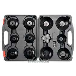 Набір торцевих головок до оливного фільтру YATO 3/8" 1/2" М65-120 мм 13 шт Набір торцевих головок до оливного фільтру YATO 3/8" 1/2" М65-120 мм 13 шт