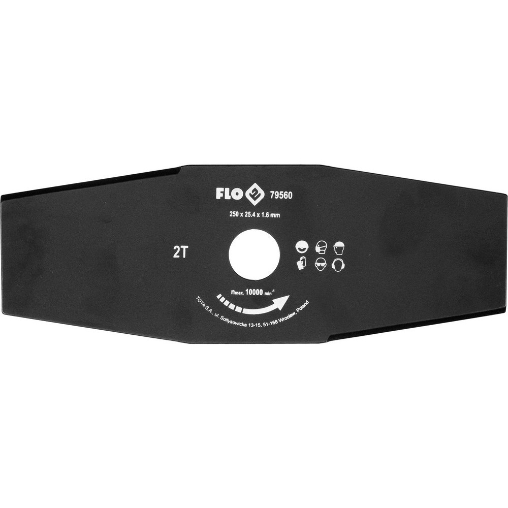 Ніж 2-сторонній до бензокоси FLO, 250 мм, кріпильний Ø= 25,4 мм - фото 1 Ніж 2-сторонній до бензокоси FLO, 250 мм, кріпильний Ø= 25,4 мм - фото 1