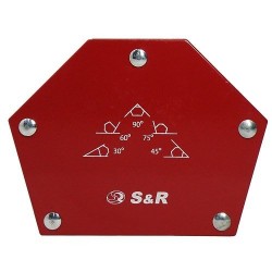 Магнітний кутник для зварювання S & R 5-вугільний: 30˚, 45˚, 60˚, 75˚, 90˚ 290201009