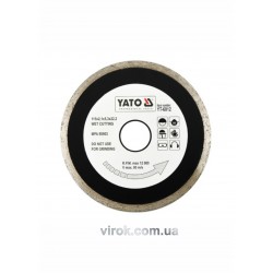 Диск відрізний алмазний для мокрої різки YATO 115 x 2.1 x 5.3 x 22.2 мм