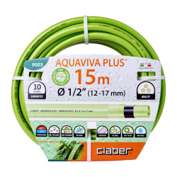 Шланг для поливу Claber Aquaviva Plus 9003, 15 м 1/2" зелений Шланг для поливу Claber Aquaviva Plus 9003, 15 м 1/2" зелений