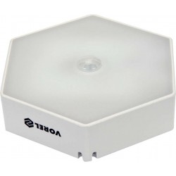 Лампа нічна з датчиком руху VOREL: живлення від 3х ААА батарейок, діодна, 1 Вт, 50 Lm, з магнітом