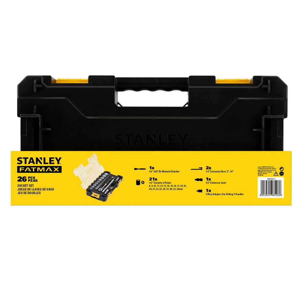 Набір торцевих головок 1/2 FATMAX® Maxi Drive, шестигранних, 26 предметів STANLEY FMMT98103-1 - фото 18 Набір торцевих головок 1/2 FATMAX® Maxi Drive, шестигранних, 26 предметів STANLEY FMMT98103-1 - фото 18