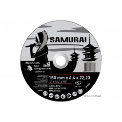 Круг шліфувальний по металу A30S-BF27  SAMURAY ТМ "VIROK" Ø=150х22.23 мм t=6.4 мм