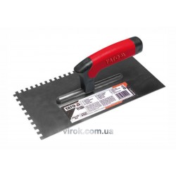 Терка-гладилка з нержавіючої сталі YATO 270 х 130 мм зуб 6 х 6 мм