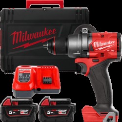 Аккумуляторная дрель-шуруповерт, крут. мом. 158 Нм, M18 FDD3-502X MILWAUKEE 4933479863 (+2 акумулятори, зарядний пристрій, HD ке