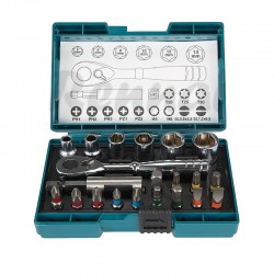 Набір біт та головок з трещіткою 21шт. Makita B-54081 Набір біт та головок з трещіткою 21шт. Makita B-54081