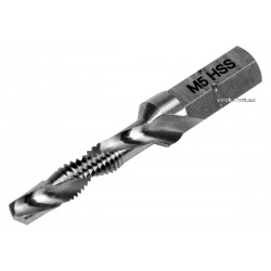 Свердло-мітчик YATO М5 х 0.8 x 41/7 мм HSS М2 HEX-1/4" Свердло-мітчик YATO М5 х 0.8 x 41/7 мм HSS М2 HEX-1/4"