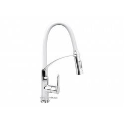 Змішувач води для раковини "FLEXIBLE-2" FALA з гнучкою білою лійкою і регулюванням потоку води 60 см