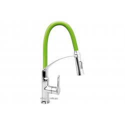 Змішувач води для раковини "FLEXIBLE-2" FALA з гнучкою зеленою лійкою і регулюванням потоку води 60 см