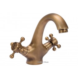 Змішувач води FALA для умивальника "RETRO BRONZE 1" з 2-ма вентлями